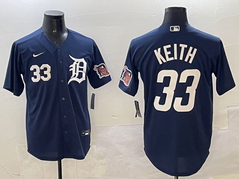 Men Detroit Tigers #33 Keith Drak Blue Game 2025 Nike MLB Jersey style 1